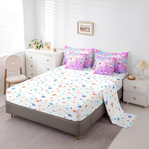 Feelyou Kids Cute Axolotl 7 Pieces Bedding Set Full Size for Boys Girls