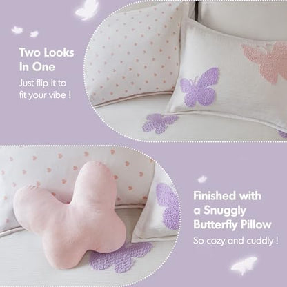 Intelligent Design Kids Girls Butterflies Multi Twin Comforter Set, 3pc