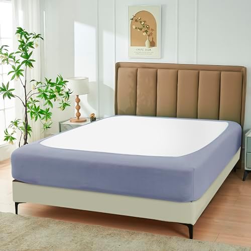 Box Spring Cover Twin Size-Silver Grey Stretch Wrap Around 4 Sided Bedskirt