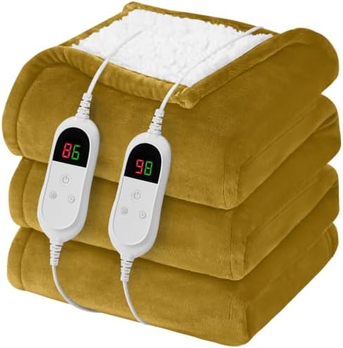 Heated Electric Blanket King, Dual Control, 90" x 100", Claybank