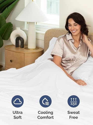Extra Deep Full Sheet Set - 4 Piece Breathable & Cooling Bed Sheets - White