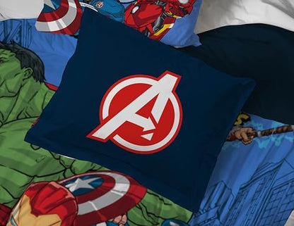 Jay Franco Kids Bed Set, Blue, Avengers, 5 Piece Twin