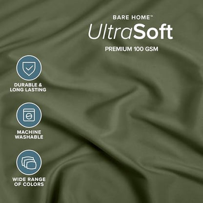 Bare Home Full Fitted Sheet - 1800 Ultra-Soft (Full, Cypress)