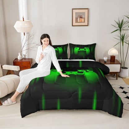 Feelyou Boys Gamer Comforter Set Queen Size for Teens Child