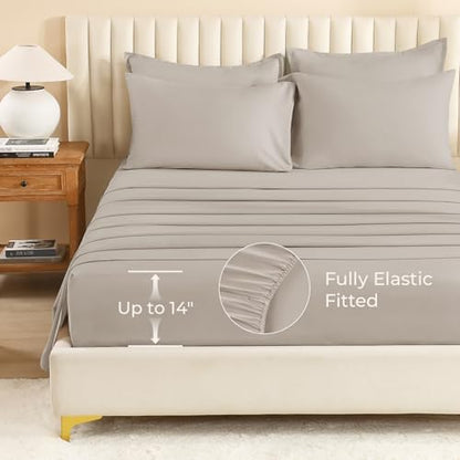 Litanika Super King Comforter Set with Sheets - 7 Pcs Bed in a Bag