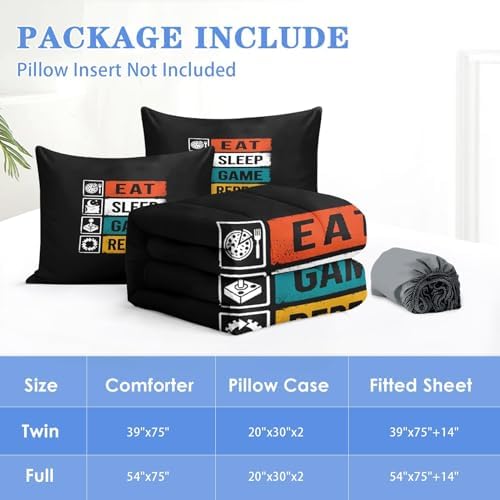 Nesker Gaming Twin Zipper Bedding for Boys, 3-Piece-All-in-one