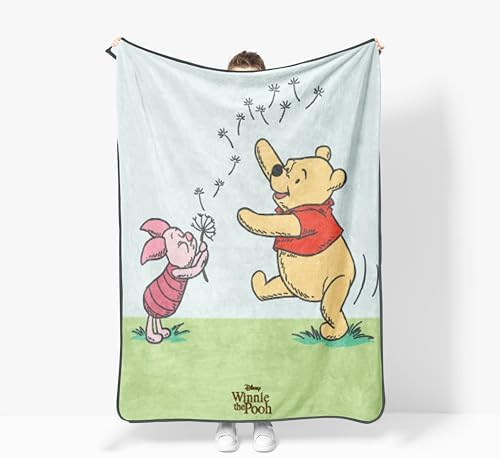 Jay Franco Kids Plush Throw Blanket – Soft & Cozy Fleece Throw for Bedroom & Couch Décor, Official Licensed Product, Multi - Winnie The Pooh, 46x60 - Throw Blanket
