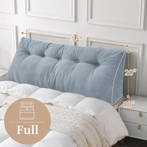 Sasttie Headboard Pillow Full, Wedge Pillow Headboard, Greyish Blue