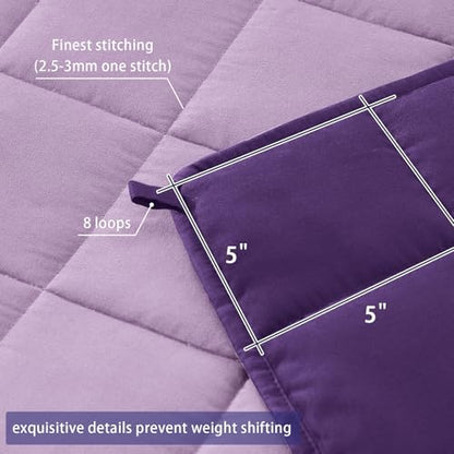 yescool Weighted Blanket for Adults 17lbsQueen Size, 60" x 80", Purple