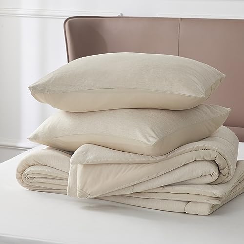 Bedsure King Size Comforter Set, Cooling & All-Season Bedding, Oatmeal