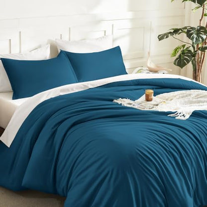 Litanika Teal Super King Plus Comforter Set, 3 Pcs Solid Bedding Set