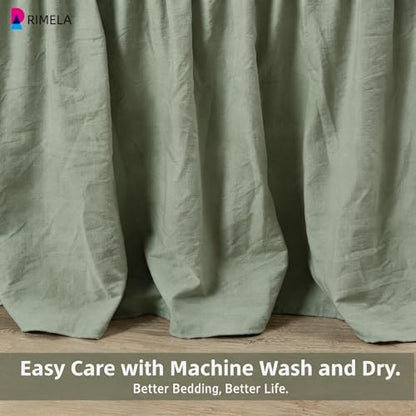 College Dorm Bed Skirt Twin XL 36" Drop, Slit Corner Bedskirt, Sage Green