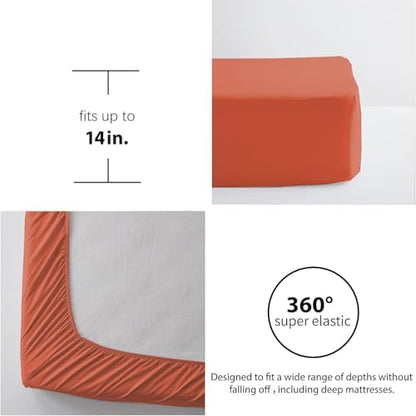 Full Size Comforter Sets 7 Piece Burnt Orange Bed in a Bag Full Bedding Set