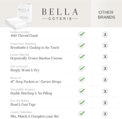 Bella Coterie | Luxury Bamboo Viscose Twin XL Size Fitted Sheet Only