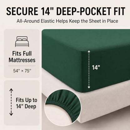 CozyLux Full Size Comforter Sets Emerald Green - 7 Pieces Bed in a Bag