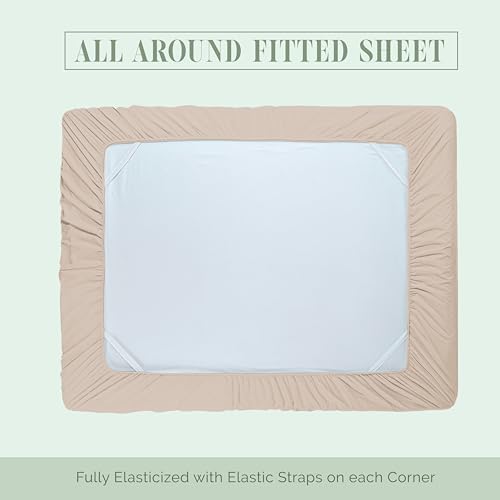 Elegant Comfort 1500 Premium Hotel Quality 18-24 Inches Deep - Extra Deep Pocket Single Fitted Sheet for High Mattress, Luxury and Softest, Smart Pocket - Wrinkle Free, California King, Cream