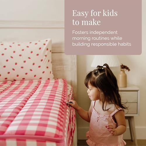 Beddy's Dark Pink Checkered All-in-One Zipper Bedding Set for Kids - Queen