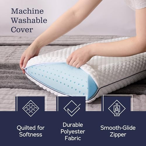 WEEKENDER Gel Memory Foam Pillow - King Size - Medium Firm Feel - Neck and Shoulder Support - Side & Back Sleepers - Home, Hotel, & Hospital Essentials - CertiPur Certified (Pack of 4)