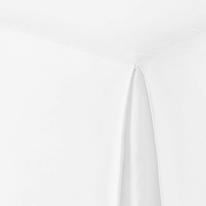 Amazon Basics Lightweight Pleated Bed Skirt, Machine Washable, Wrinkle and Fade Resistant, King, Bright White, 16-Inch Drop