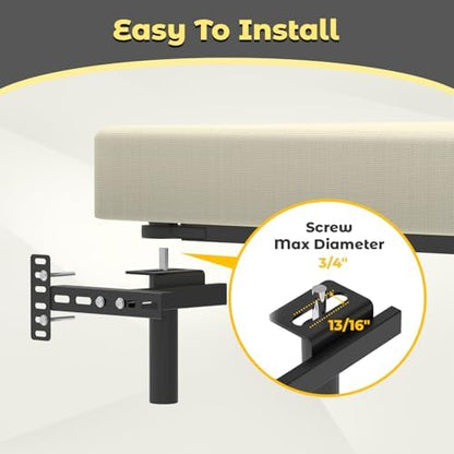 Headboard Brackets for Metal Bed Frame, Universal Adjustable Brackets for Headboard with Footboard Extension Kit Fit Twin Full Queen King, Matte Black 2 Packs