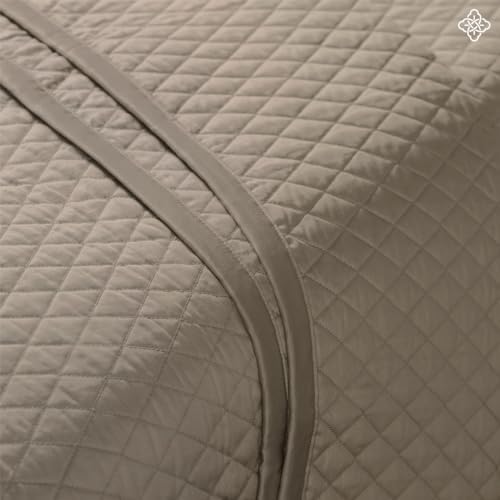 BIOWEAVES 100% Organic Cotton Quilts Queen Size - Diamond Stitched Quilted bedspreads - All Season Oversized Coverlet Set - GOTS Certified Bedding Set | 1 Quilt & 2 Pillow Shams