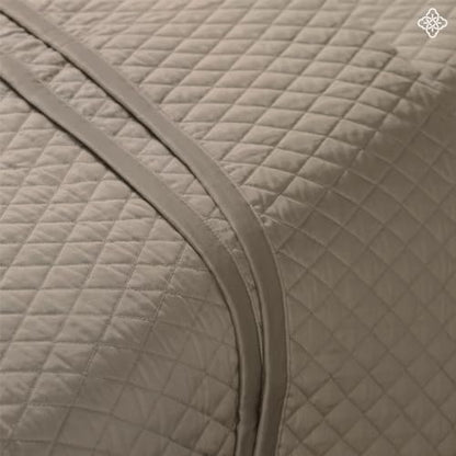 BIOWEAVES 100% Organic Cotton Quilt King Size - Diamond Stitched Quilted bedspreads - All Season Oversized Coverlet Set - GOTS Certified Bedding Set | 1 Quilt & 2 Pillow Shams