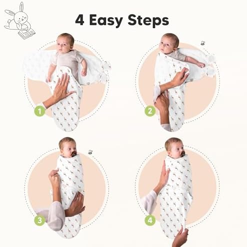 KeaBabies 3-Pack Organic Baby Swaddles for Newborns, The Wild, 0-3M