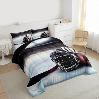 Feelyou American Football Satdium Comforter Set Queen Size Kids Boys
