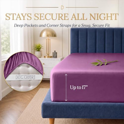 DECOLURE 100% Viscose Derived from Bamboo Sheets | 4 Pc Bed Set