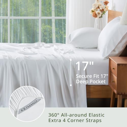 Bamboo Viscose Sheet Set Full Size, Cooling Sheets Bed Set 4pcs