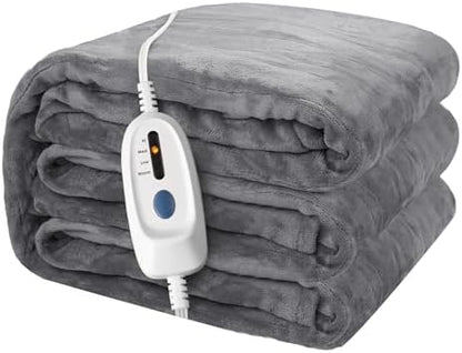 Electric Heated Blanket Full Size 72"x84", Light Grey