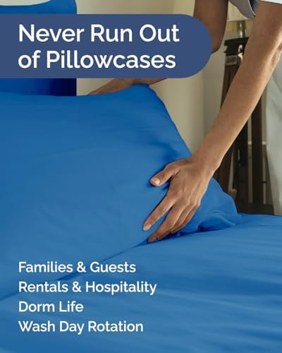 King Standard Pillow Cases Set of 6 - Soft Pillowcase Covers - Royal Blue