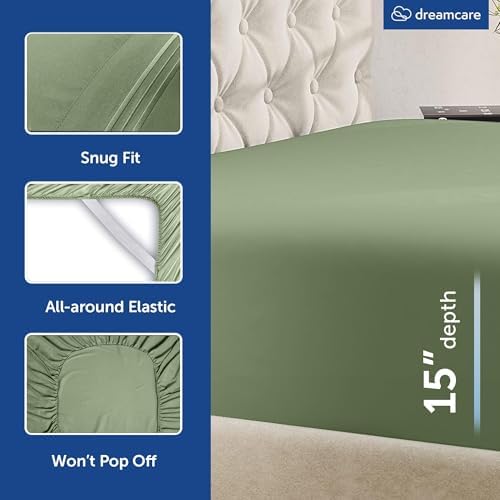 DREAMCARE California King Sheet Sets - 6 pcs Breathable Cooling Sheets
