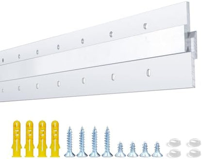 41'' French Cleat - Thick - French Cleat Hanger - Heavy Duty Aluminum Z Hanger for Hanging Picture, Mirror, Shelf, Headboard, Panel or Whiteboard ( 1 Pair, Supports 150 lbs )