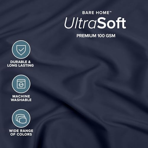 Bare Home Full Fitted Sheet - 1800 Ultra-Soft (Full, Midnight Blue)