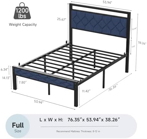 Z-hom Easy Assembly Upholstered Queen Bed Frame&Soft Padded Headboard