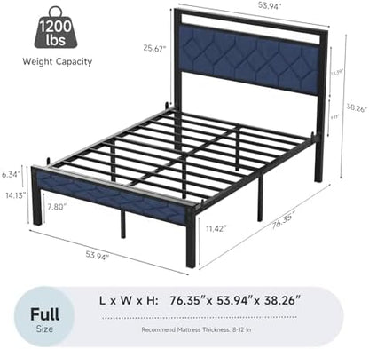 Z-hom Easy Assembly Upholstered Queen Bed Frame&Soft Padded Headboard