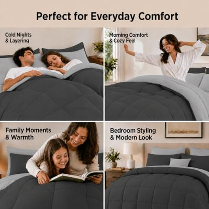 Anluoer King Size Comforter Set, 7 Piece Bed in a Bag King Bedding Sets