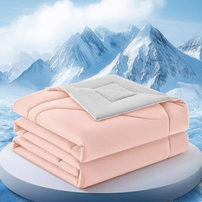 Cooling Comforter Queen Size for Hot Sleepers，80″x90″, Pink