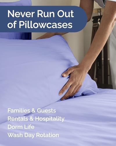 King Standard Pillow Cases Set of 10 - Soft Pillowcase Covers - Lavender