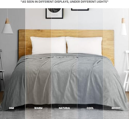 Utopia Bedding 100% Cotton Thermal Blanket Cool Grey Queen, 90x90 Inches