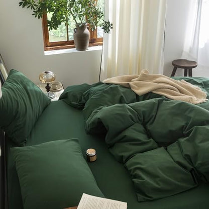 FOSSA Duvet Cover Set 100% Washed Cotton Linen Feel King