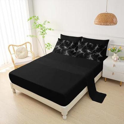 QOOMO White Lightning 7 Pieces Comforter Set Twin,Neon Bedding Set for Kids