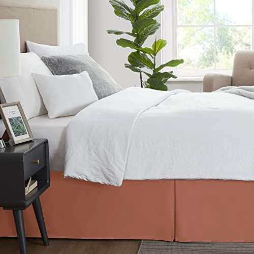 Nestl Rust Full XL Bed Skirt - Full XL Size Bed Skirt 14 Inch Drop - Brushed Microfiber Bed Skirts - Hotel Quality Pleated Bed Skirt - Shrinkage & Fade Resistant