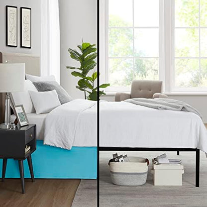 Nestl Beach Blue Twin Bed Skirt - Twin Size Bed Skirt 14 Inch Drop - Brushed Microfiber Bed Skirts - Hotel Quality Pleated Bed Skirt - Shrinkage & Fade Resistant