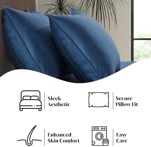 |Twin Size Sheet Set | Organically Grown | Ultra Soft & Cooling |100% Viscose | 17" Deep Pocket [Midnight Blue]