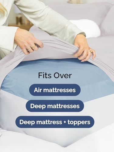CGK Linens Extra Deep King Fitted Sheet - Fitted Sheet Only - French Grey