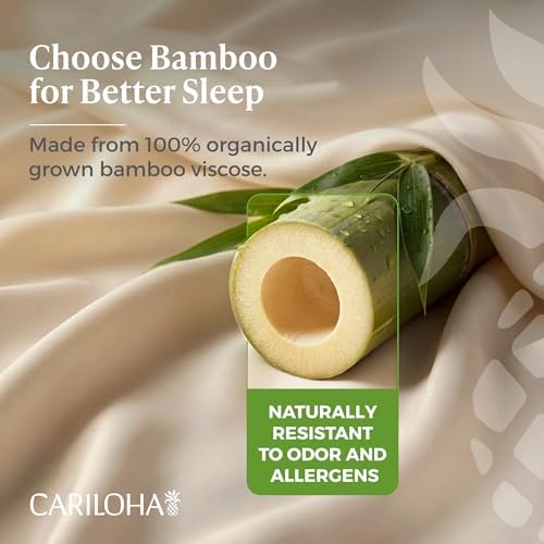 Cariloha Aloha Soft 3-Piece Sheet Set | Natural | Twin XL | Made from 100% Viscose derived from Bamboo | Introductory Sheet Line