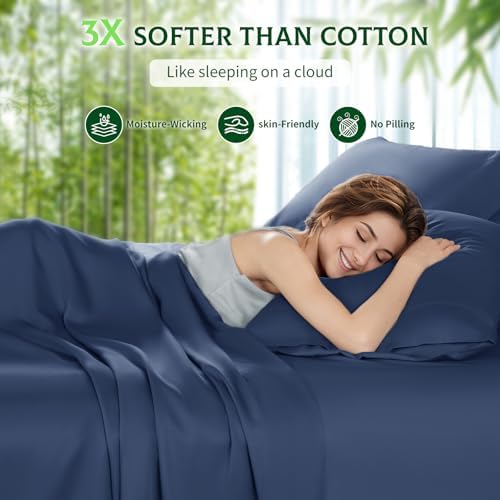 SONORO KATE 100% Viscose Derived from Bamboo_Sheets, Extra Deep Pocket,4PC