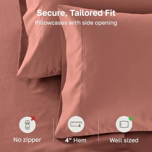 California Design Den 600 TC Set of 2 Queen Pillow Cases, Terracotta